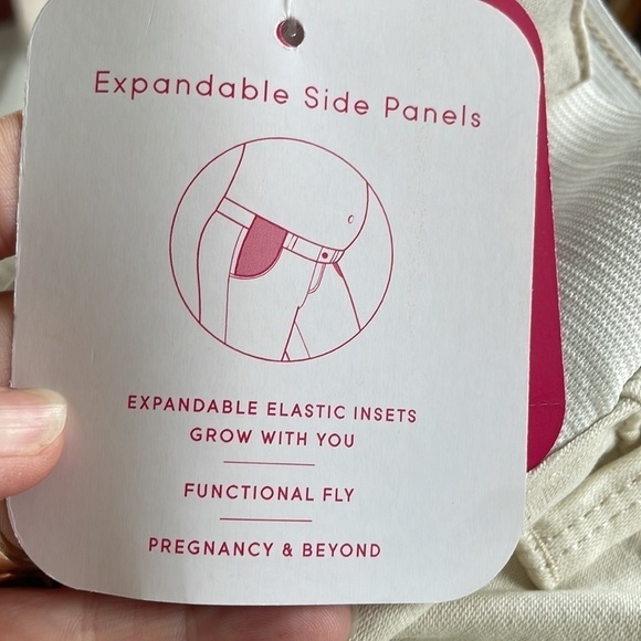 Nwt Isabela Maternity Cream Expandable Panels Jeans 12 - Picture 6 of 7